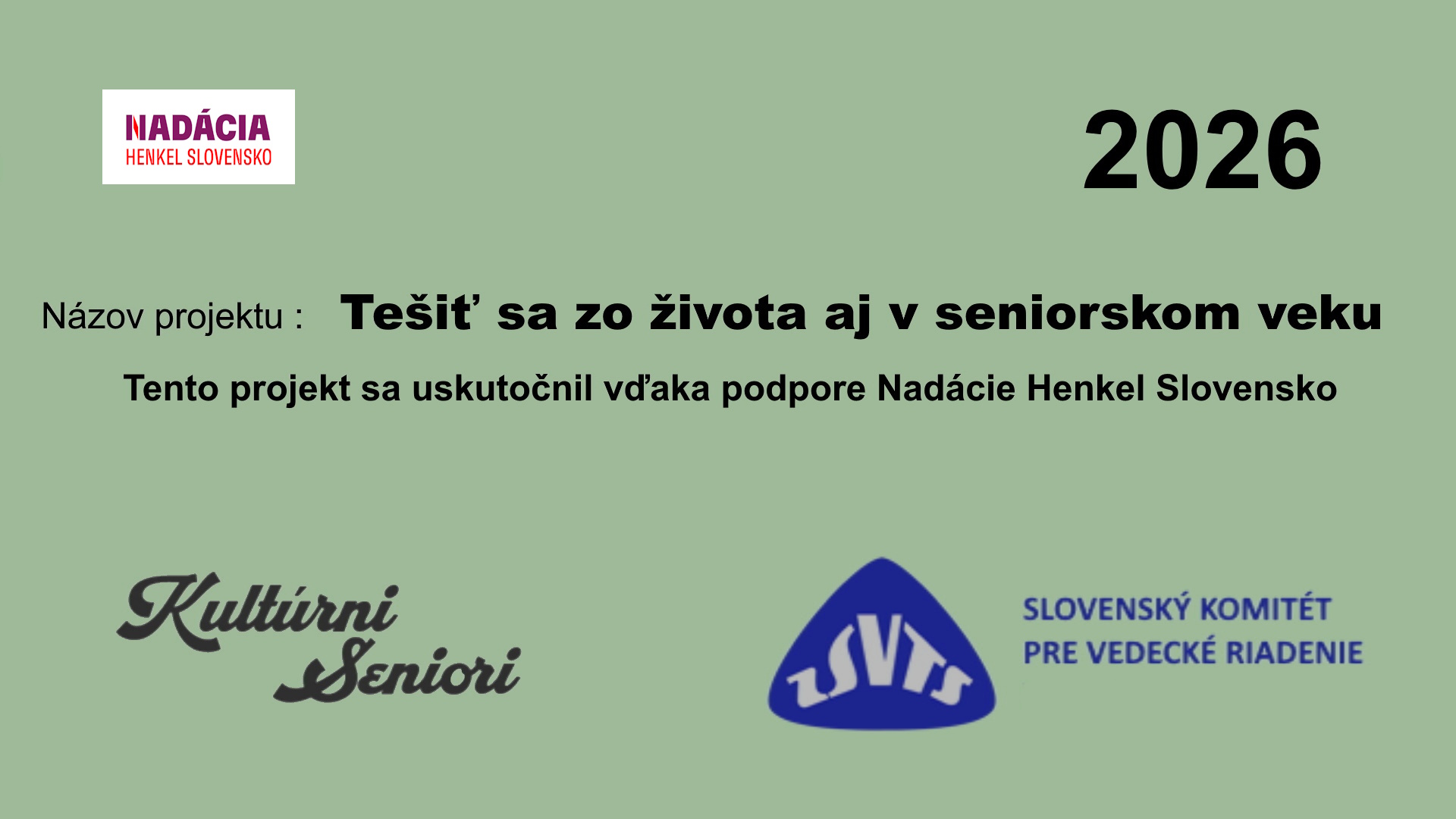 Tešiť sa zo života aj v seniorskom veku – 2026